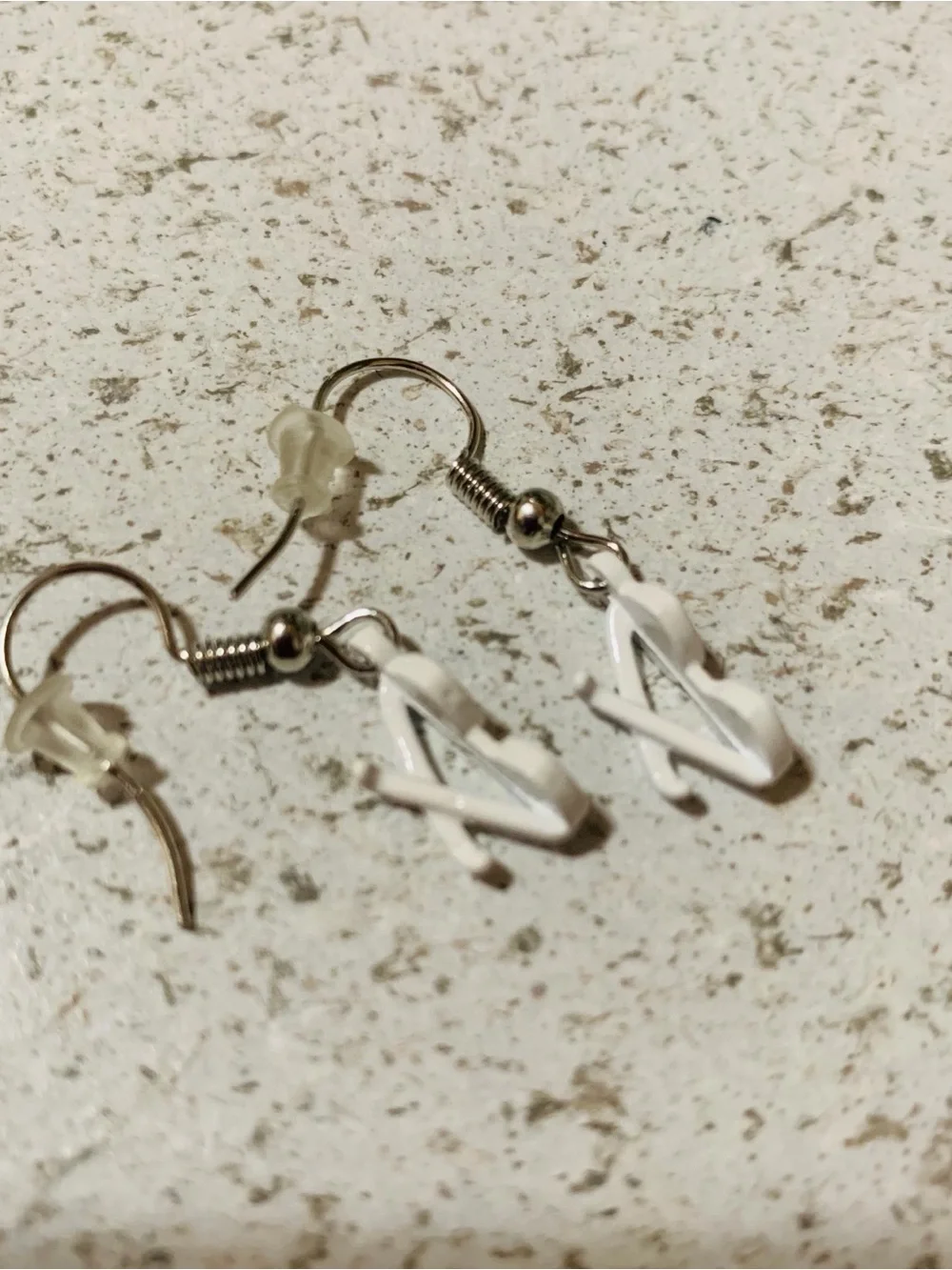 White and Black Heart Sunglass Drop Earrings